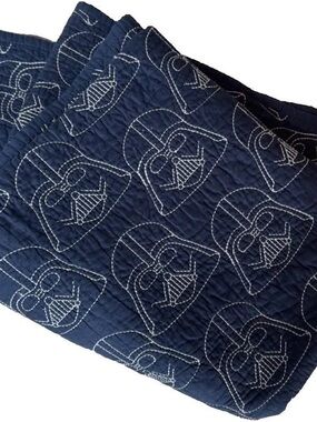 Pottery Barn Kids Navy Blue Star Wars Darth Vader Standard Pillow Shams